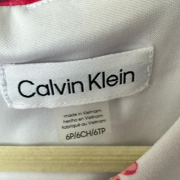 Calvin Klein: White Floral Ruched Sheath Dress: 6P - Picture 2 of 16